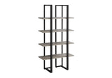 60" Gray And Black Wood And Metal End Table