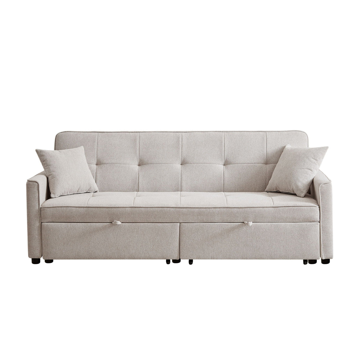 3 In 1 Convertible Sleeper Sofa Bed, Reclining Backrest, Pillows, Pockets by Couch.com