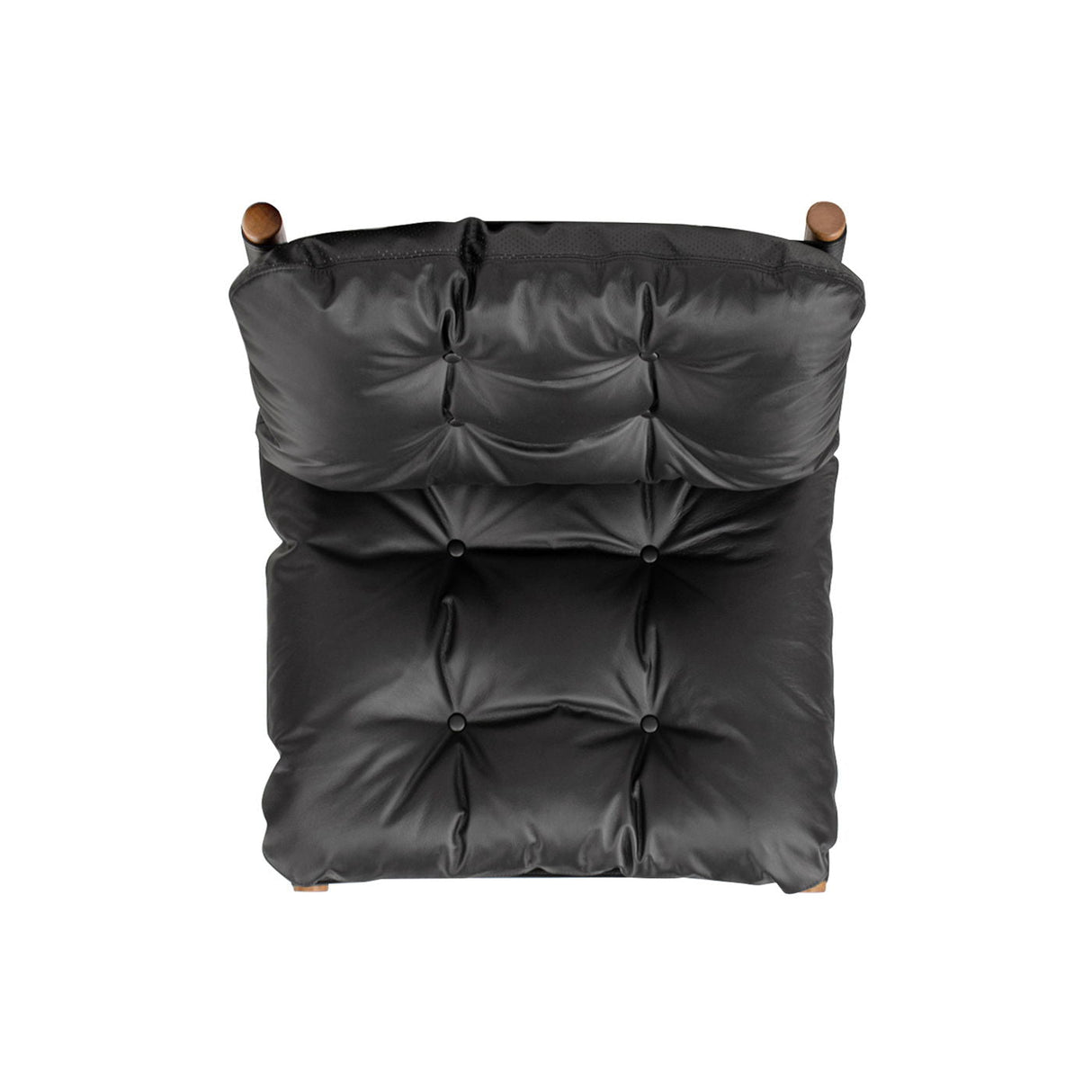 Oxford Leather Mid-Century Modern Accent Chair - Noir Black by Couch.com