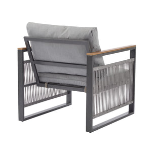 4-Pieces Outdoor Metal Patio Furniture Set with Cushions