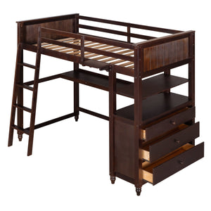 Loft Bed With Drawers With Desk And Shelves by Couch.com