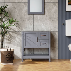 Bathroom Vanity With Mirror And Top Only - Gray by Couch.com
