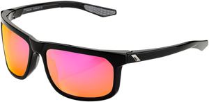 100% Hakan Sunglasses - Black - Purple Mirror 61036-001-72