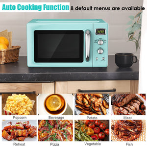0.9 Cu.ft Retro Countertop Compact Microwave Oven-Green by DirectDeals