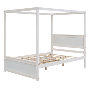 Canopy Platform Bed With Drawers, Support Slats, No Box Spring Needed by Couch.com