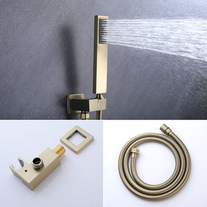 Luxury Bathroom Ceiling Mount Rain Mixer Shower System With Brushed Finish by Couch.com