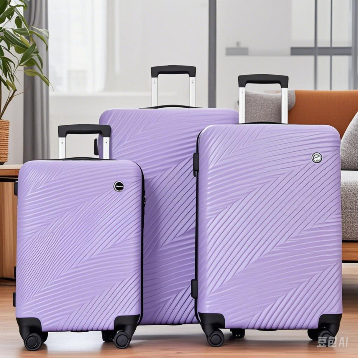 3 Piece Luggage Sets Lightweight Suitcase With Two Hooks, Spinner Wheels, by Couch.com