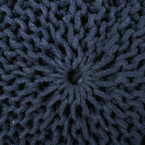 Bordeaux Knitted Cotton Round Pouf Ottoman Floor Cushion