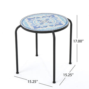 Skye - End Table - White / Blue by Couch.com