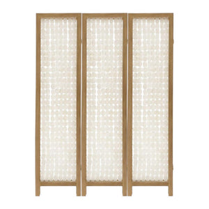 71" Clear Folding Three Panel Screen Room Divider