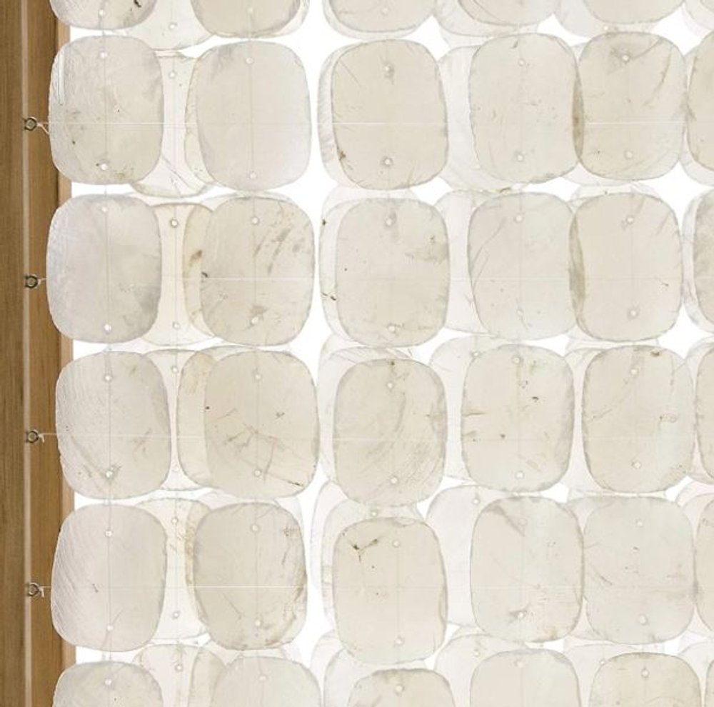 84" Clear Capiz Mother of Pearl Folding Three Panel Screen Room Divider