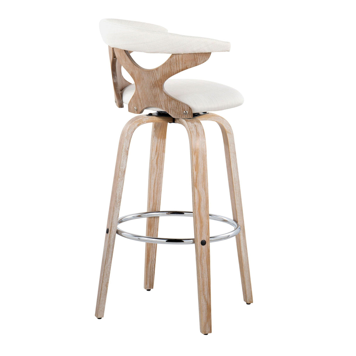 Gardenia - Contemporary Fixed Height Barstool With Swivel With Round Footrest (Set of 2) by Couch.com