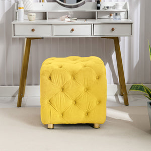 Modern Velvet Upholstered Ottoman, Exquisite Small End Table, Soft Foot Stool, Dressing Makeup Chair, Comfortable Seat For Living Room, Bedroom, Entrance by Couch.com