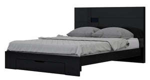 Black Solid Wood King Bed Frame