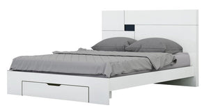 White Solid Wood Queen Bed Frame
