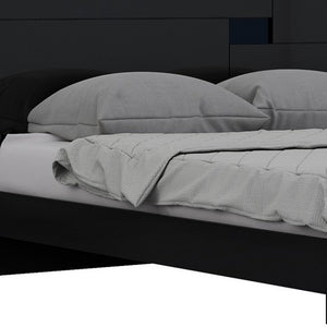 Black Solid Wood Queen Bed Frame