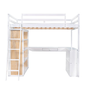 Loft Bed With Ladder, Shelves, And Desk by Couch.com