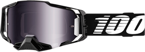 100% Armega Goggles - Black - Silver Flash Mirror 50005-00001