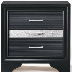 17" Rectangular Three Drawers Nightstand With Solid Wood Top