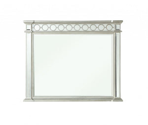 42" Silver Wood Framed Mounted Dresser Mirror