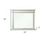 42" Silver Wood Framed Mounted Dresser Mirror