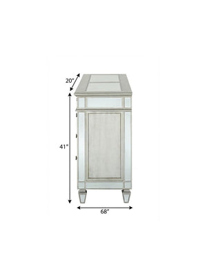 68" Gray Wood Six Drawer Double Dresser