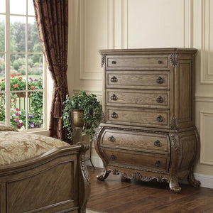 42" Brown Solid Wood Six Drawer