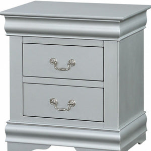 34" Antiqued White Solid Wood Three Drawer Nightstand