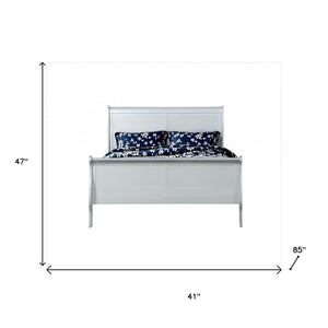 Off White Solid Wood Twin Bed Frame