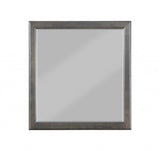 38" Gray Square Wood Framed Accent Mirror