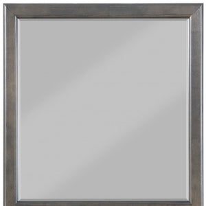 38" Gray Square Wood Framed Accent Mirror