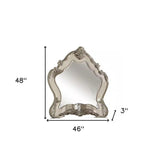 48" White Abstract Wood Framed Mounted Dresser Mirror