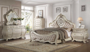 73" Off White Solid Wood Nine Drawer Double Dresser