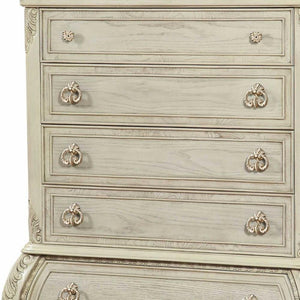 42" Cream Solid Wood Six Drawer
