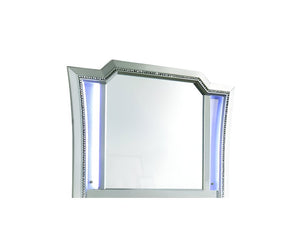 38" Champagne Abstract Wood Framed Mounted Dresser Mirror