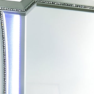 38" Champagne Abstract Wood Framed Mounted Dresser Mirror