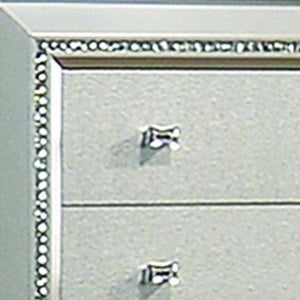38" Champagne Faux Crystal Bling Wood Five Drawer Dresser