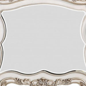 44" White Novelty Solid Wood Framed Dresser Mirror