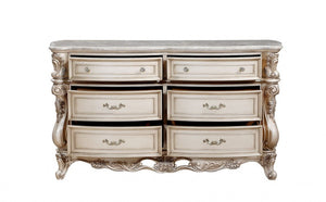 7200" Beige Solid Wood Six Drawer Double Dresser