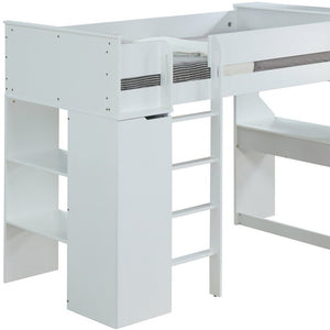 Wood Twin Loft Bed With No
