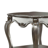 24" Gray Solid Wood End Table With Shelf