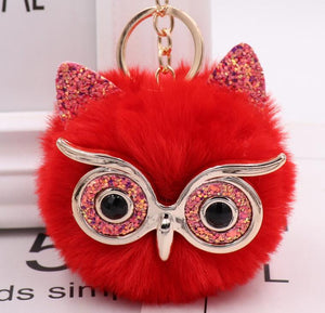 Lovely Owl Plush Doll Kids Favors Fur Ball Key Chain
