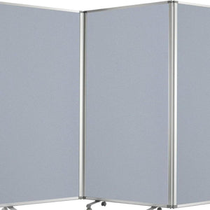 71" Gray Iron Folding Three Panel Screen Room Divider