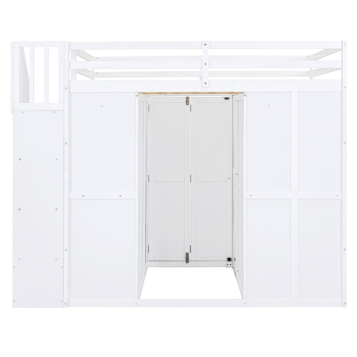 Loft Bed With Wardrobe, Desk And Shelves by Couch.com