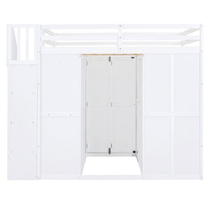 Loft Bed With Wardrobe, Desk And Shelves by Couch.com