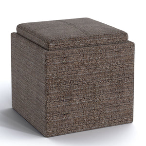 Rockwood - Upholstered Cube Storage Ottoman With Tray by Couch.com