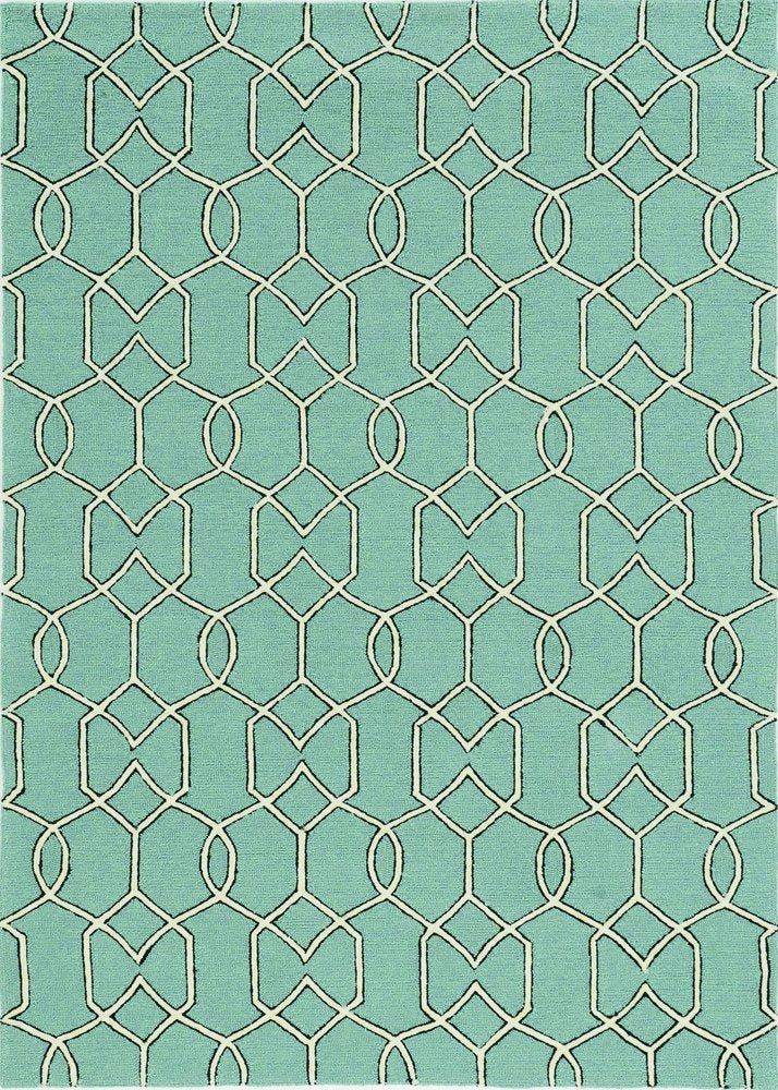 7' X 10' Green Moroccan Indoor Outdoor Area Rug