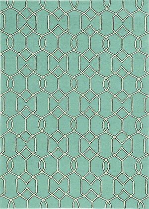 7' X 10' Green Moroccan Indoor Outdoor Area Rug
