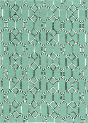 7' X 10' Green Moroccan Indoor Outdoor Area Rug
