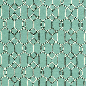 7' X 10' Green Moroccan Indoor Outdoor Area Rug